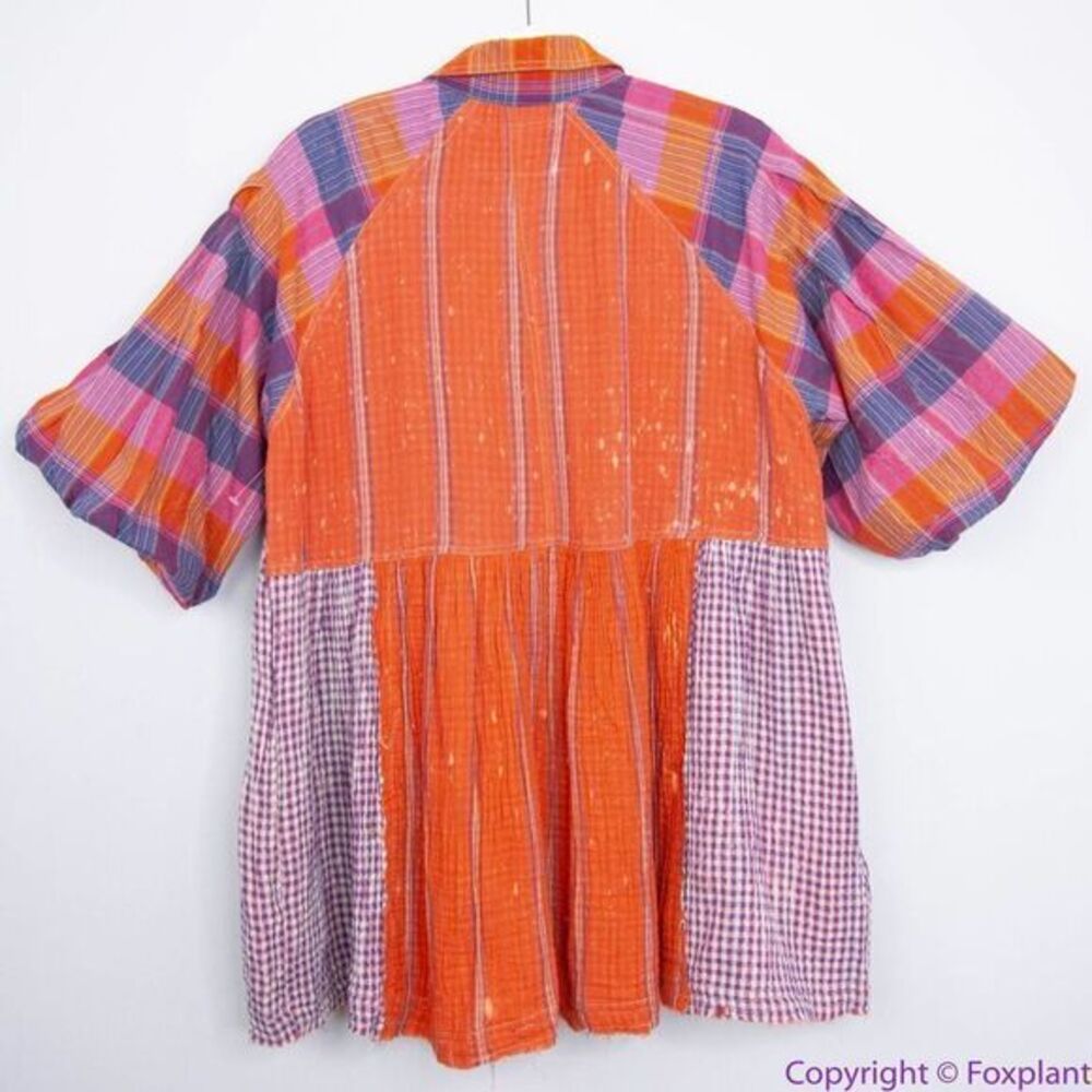 NEW Free People Moon Bay Mixed Plaid Top, XS - Picture 5 of 16